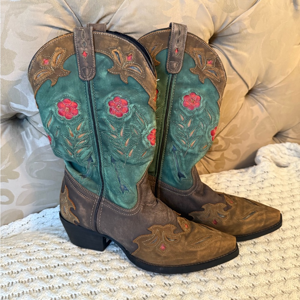 Floral Embroidered Ankle Boots
